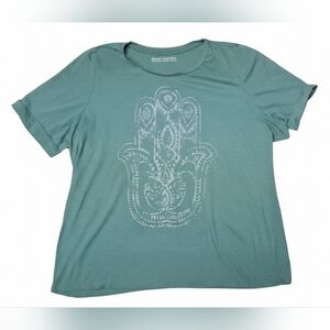 Women's Green Graphic Short Sleeve Tee